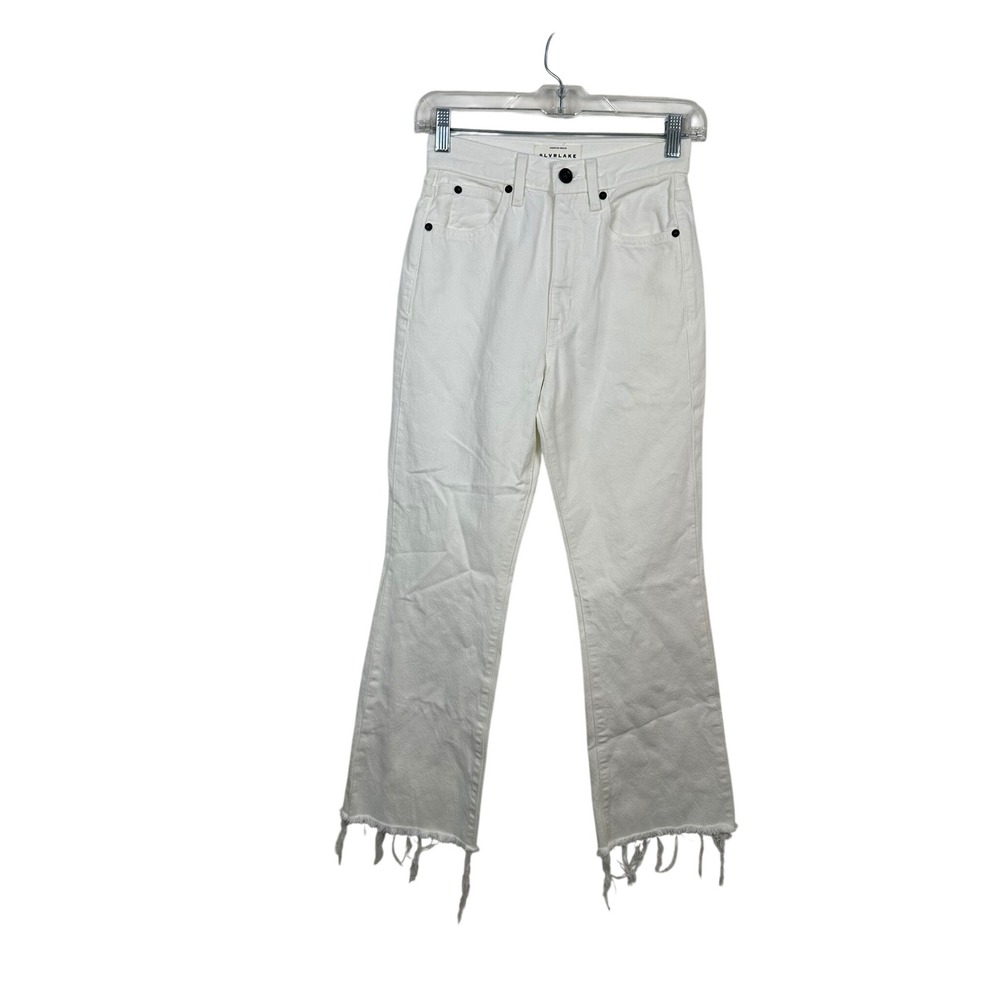 SLVRLAKE Frankie Jeans Women 24 White Excellent High Rise Raw Hem FRKJ407P